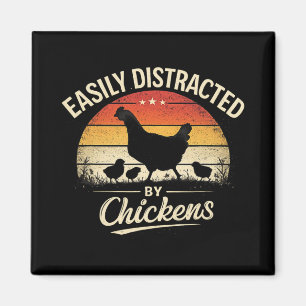 Aimant Facilement Distrait Par Les Poules Drôle De Poulet