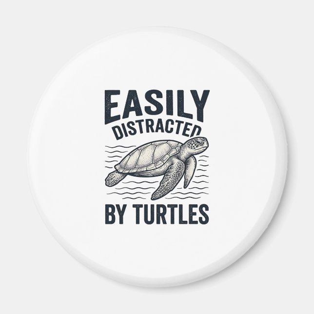 Aimant Facilement Distrait Par Les Tortues Design De T-Sh (Devant)