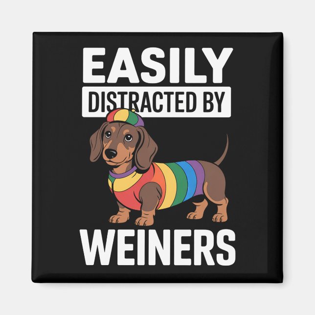 Aimant Facilement Distrait Par Les Weiners LGBTQ Arc-En-C (Devant)