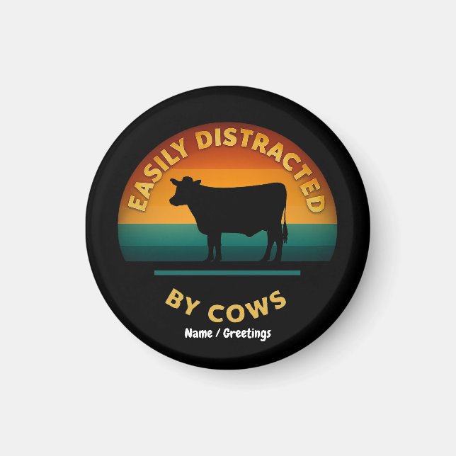 Aimant Facilement Distrait Par Vaches Amusant Amateur De  (Devant)