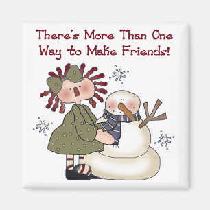 Aimant Faire des amis T-shirts et cadeaux Snowman