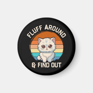 Aimant Faire du Fluff et Découvrir Drôle Chat Rétro