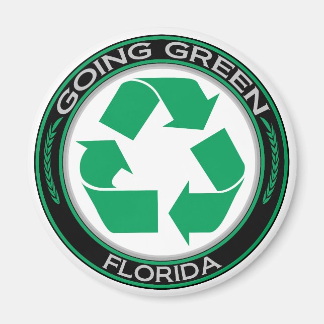 Aimant Faire du recyclage vert Floride (Devant)