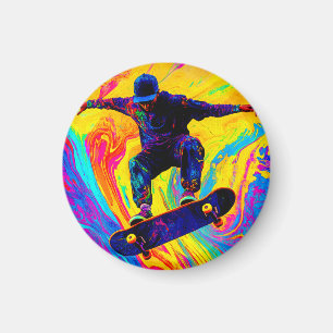 Aimant Faire du skateboard à travers les couleurs