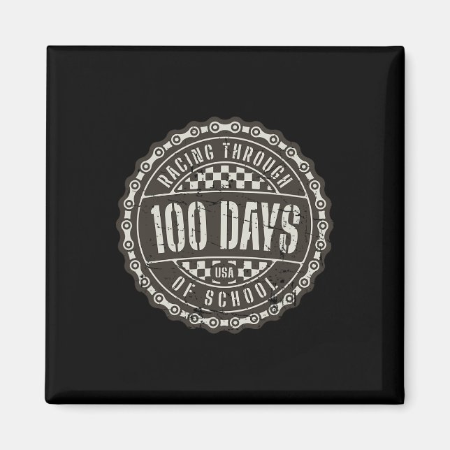 Aimant Faire la course à travers les 100 jours d'école -  (Devant)