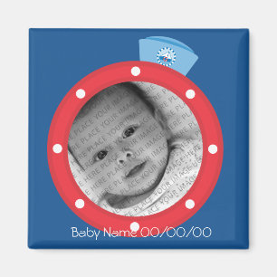 Aimant Faire-part de bébé de marin