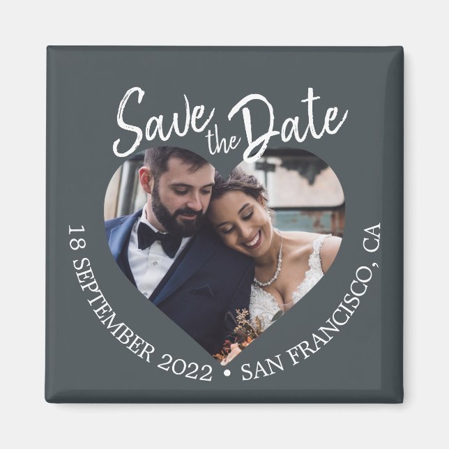Aimant Faire part de date de mariage moderne avec photo n (Devant)