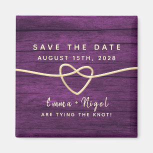 Aimant Faire-part de mariage à date fixe Violet