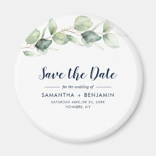 Aimant Faire-part de mariage à l'aquarelle Eucalyptus