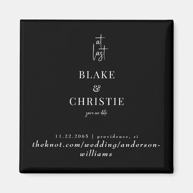 Aimant Faire-part de mariage Black At Last (Devant)