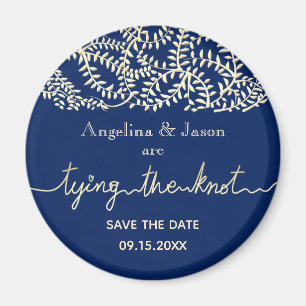 Aimant Faire-part de mariage bleu marine pour annoncer la