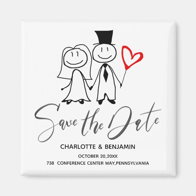 Aimant Faire part de mariage drôle à conserver  (Devant)