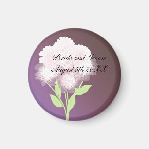 Aimant Faire-part de mariage floral violet