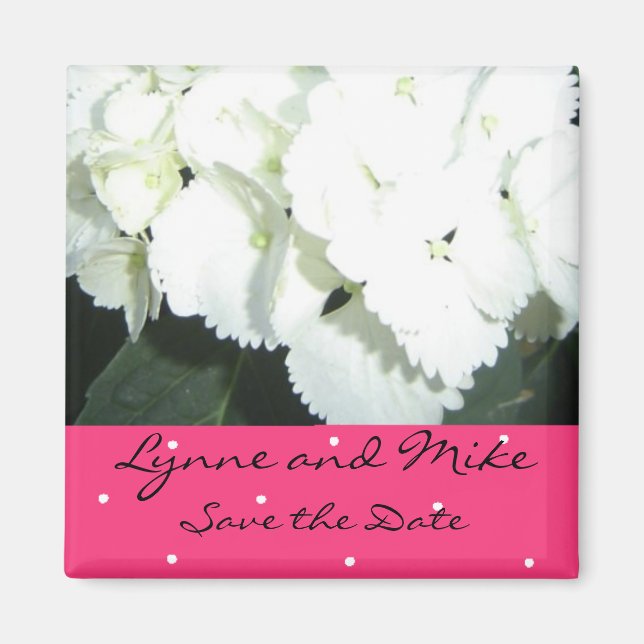 Aimant Faire-part de mariage Hydrangea blanc (Devant)