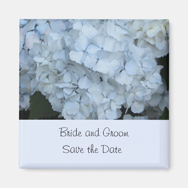 Aimant Faire part de mariage Hydrangea Bleu Clair (Devant)