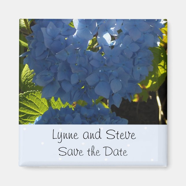 Aimant Faire-part de mariage Hydrangea Bleu Tendre (Devant)