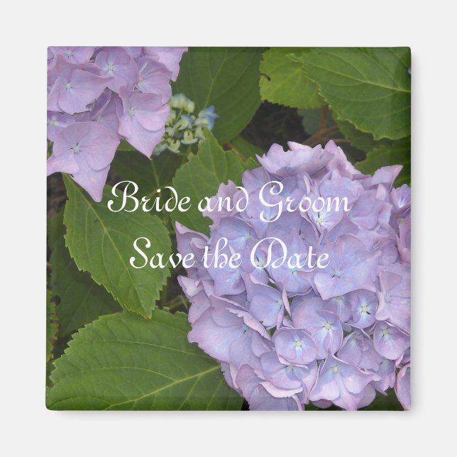 Aimant Faire part de mariage Hydrangea Mauve (Devant)