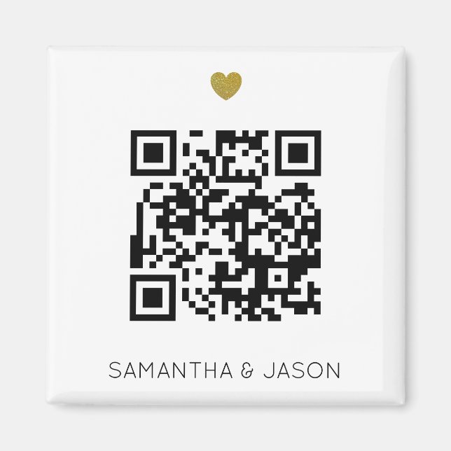 Aimant Faire-part de mariage Modèle de code QR moderne (Devant)