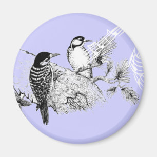 Aimant Faire-part de mariage Oiseaux de l'amour Vintage
