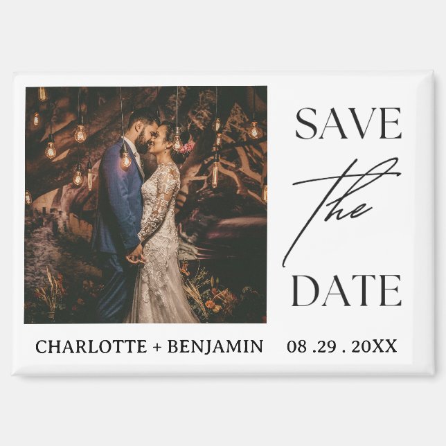 Aimant Faire-Part de Mariage Unique "Save The Date" (Recto)