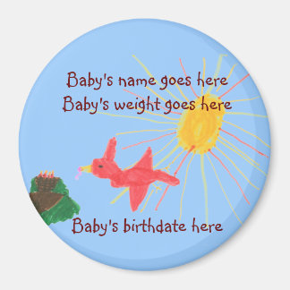 Aimant Faire-part de naissance personnalisé petit par