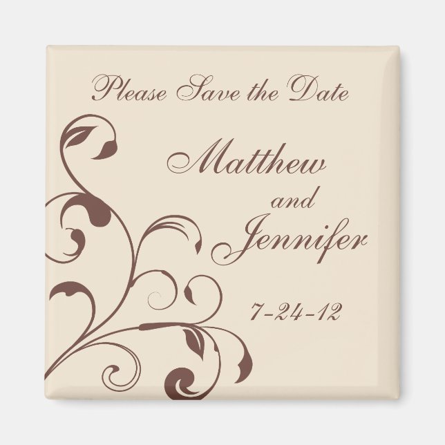 Aimant Faire-part mariage Enregistrer l'aimant de date -  (Devant)
