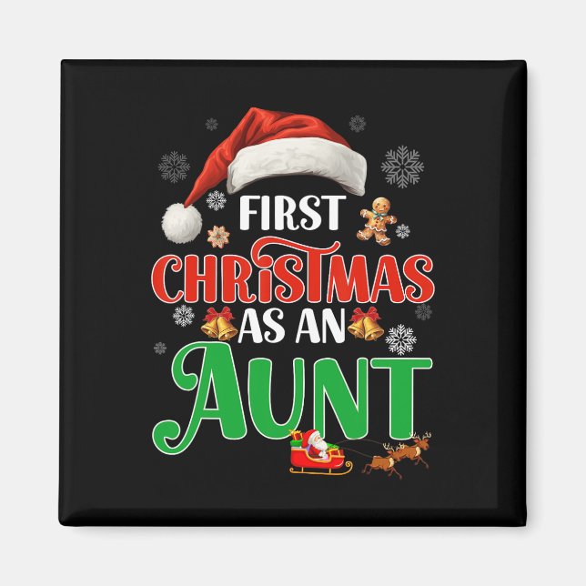 Aimant Faire-part Premier Noël Comme Tante Correspondant  (Devant)