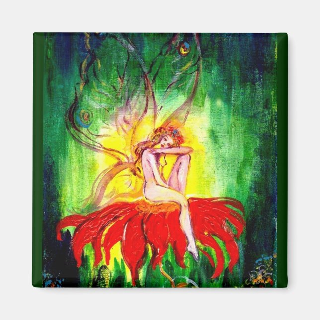 AIMANT FAIRY DREAMING SUR LA FLEURS (Devant)