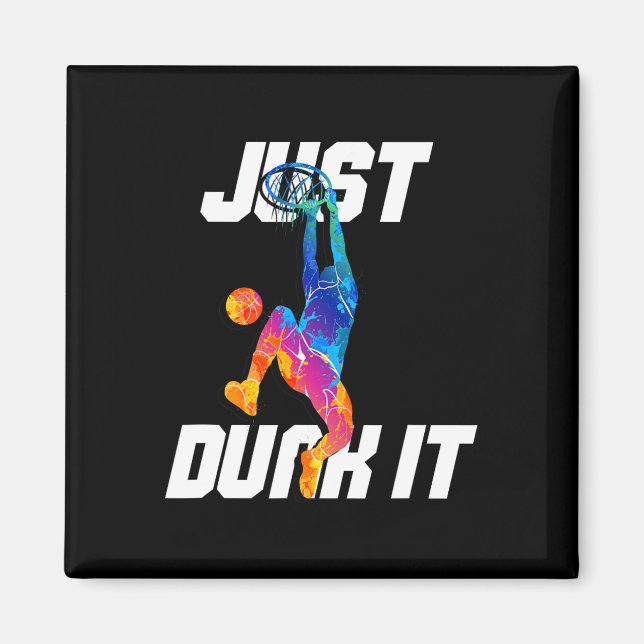 Aimant Fais-Le ! Joueur de basket-ball Slam Dunk (Devant)