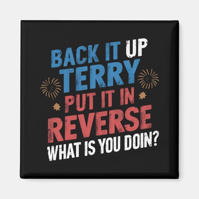 Aimant Fais marche arrière Terry Mets-le en marche arrièr (Devant)