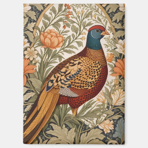 Aimant Faisan Floral Vintage Inspiré de William Morris
