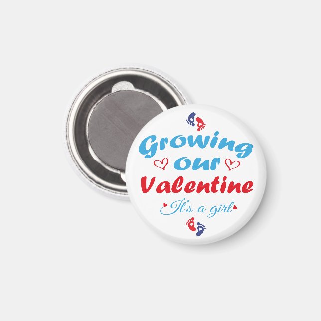 Aimant Faisons Grandir Notre Valentin C'est Une Fille Nou (Recto/Verso)