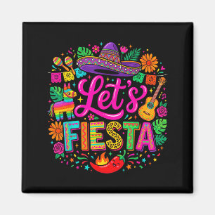 Aimant Faisons la fête cinco de mayo drôle coloré mexicai
