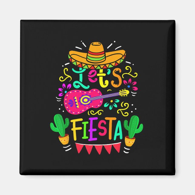 Aimant Faisons la fête Cinco De Mayo Fête Mexicaine Guita (Devant)