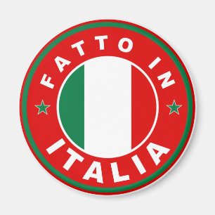 Aimant fait dans le fatto Italie d'étiquette de drapeau