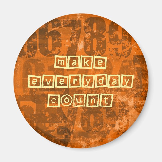 Aimant Faites chaque jour compter avec de vieux numéros d (Devant)