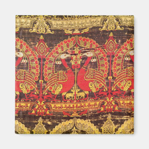 Aimant Faites face au motif de paon et à l'inscription