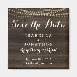 Aimant Faites gagner la date - mariage en bois rustique