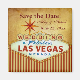 Aimant Faites gagner la date pour Las Vegas fabuleux