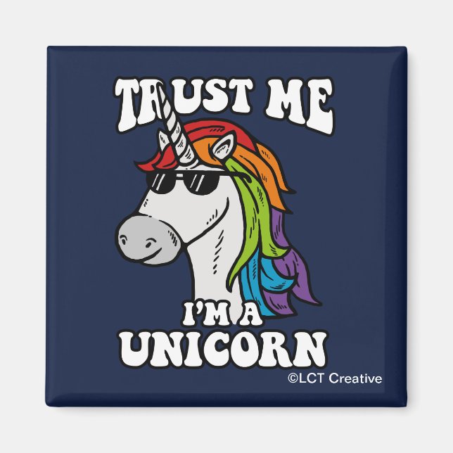 Aimant Faites-moi confiance Je suis une licorne (Devant)