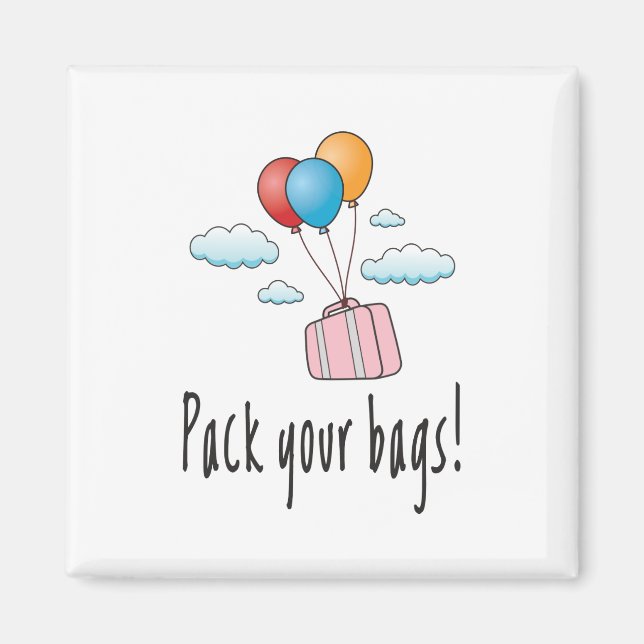 Aimant Faites vos valises et partons en vacances (Devant)