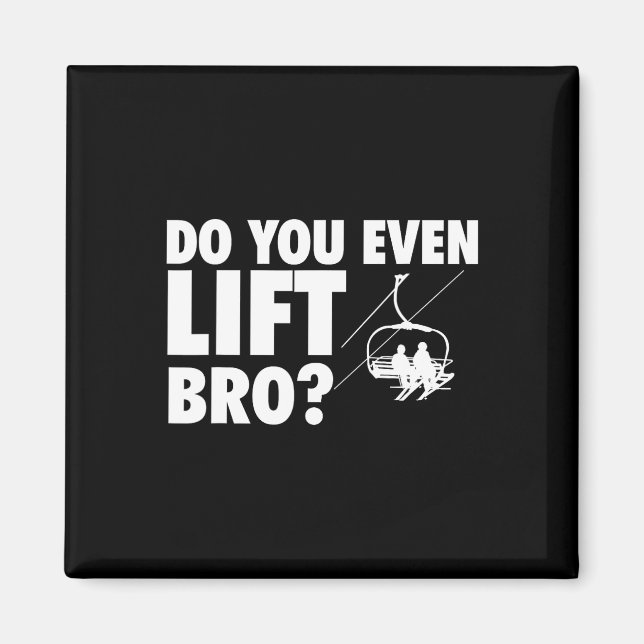 Aimant Faites-Vous Même Ascenseur Bro - Ski Skier Amateur (Devant)
