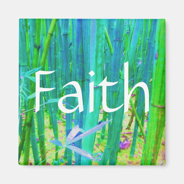 Aimant Faith Bamboo bleu et vert (Devant)