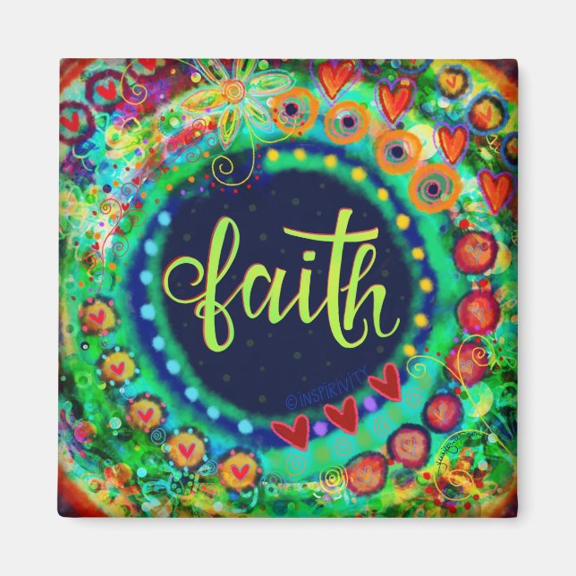 Aimant Faith Colorful Whimsical tendance Inspirationnel (Devant)