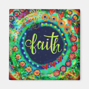 Aimant Faith Green Plutôt Amusant Floral Moderne Inspiriv