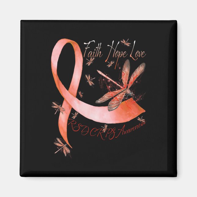 Aimant Faith Hope Love Dragonfly RSD RCPS Sensibilisation (Devant)