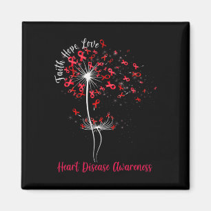 Aimant Faith Hope Love Heart Disease Awareness Flower