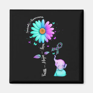Aimant Faith Hope Love Sunflower Elephant Suicide Award