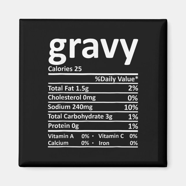 Aimant Faits nutritionnels de la sauce drôles de Thanksgi (Devant)