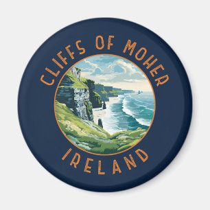 Aimant Falaises de Moher Irlande Cercle en détresse rétro